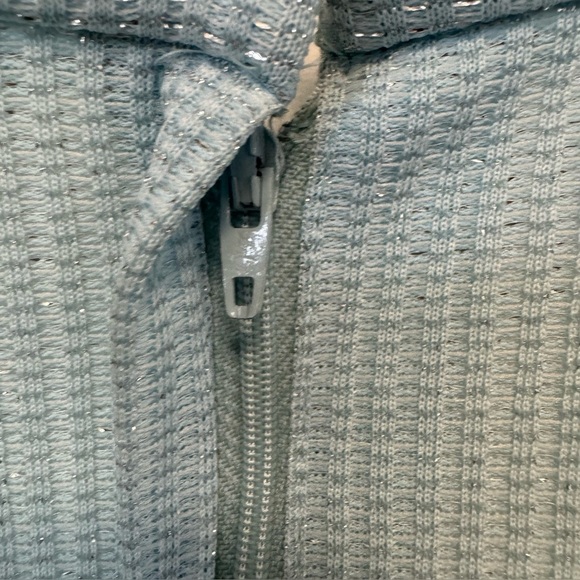 Vintage 60s Toni Todd‎ Dress Metallic Lurex Maxi Gown Silver Blue Womens Medium - Picture 11 of 12